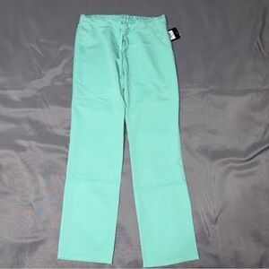 Cherokee Size XS Unisex Drawstring Scrub Pants Straight Leg Teal Green